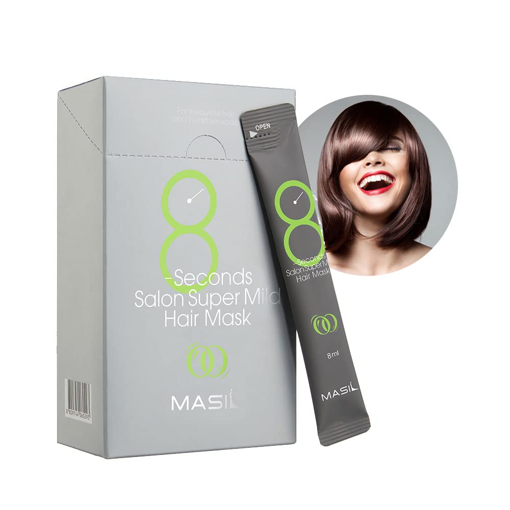 6364d94356a9de62c26e0ff3-bouncy-hair-mask-moist-shiny-masil-8 Masil - 8 Seconds Salon Supermild Hair Mask Stick Pouch, 8pcs x 20ml - Image 1