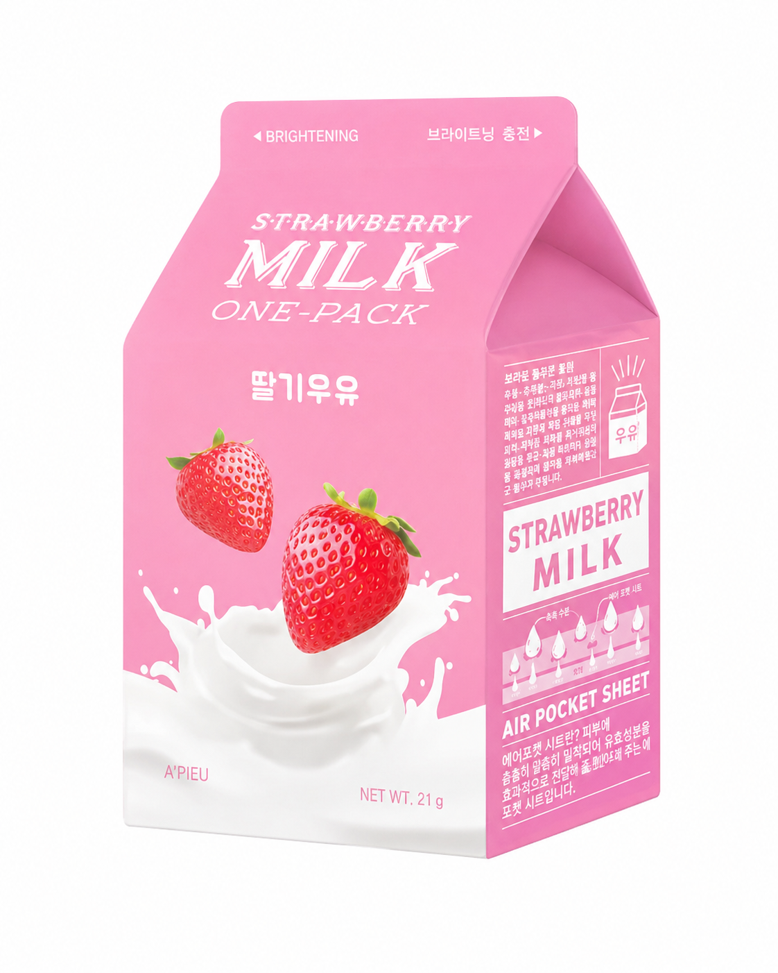Apieu-Strawberry-Milk-One-Pack-Face-Mask-1sheet A'pieu - Strawberry Milk One-Pack Face Mask, 1sheet - Image 1