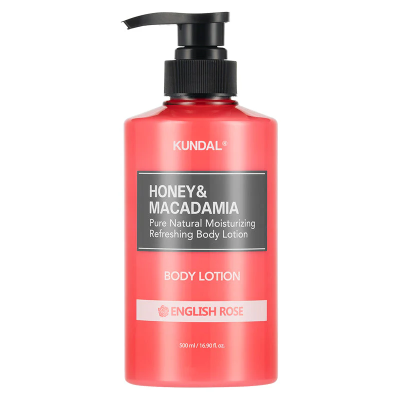 English-Rose_e10a0302-b3fc-41fb-afb2-0e0e0670edac KUNDAL – Honey & Macadamia Pure Body Lotion, English Rose, 500ml - Image 1
