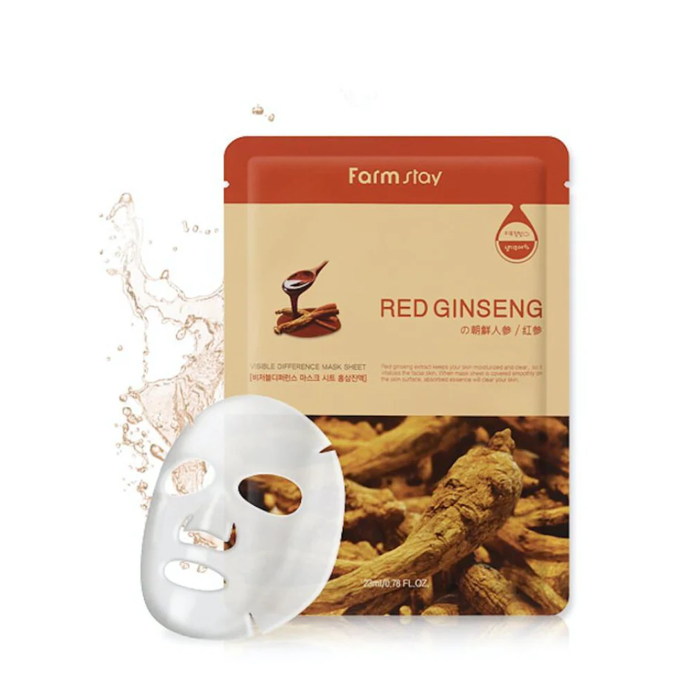 FarmStay_Visible_Difference_Mask_Sheet_Cosme_Hut_Korean_Beauty_Australia_1200x Farmstay - Visible Difference Mask Pack Red Ginseng - 23ml - Image 1