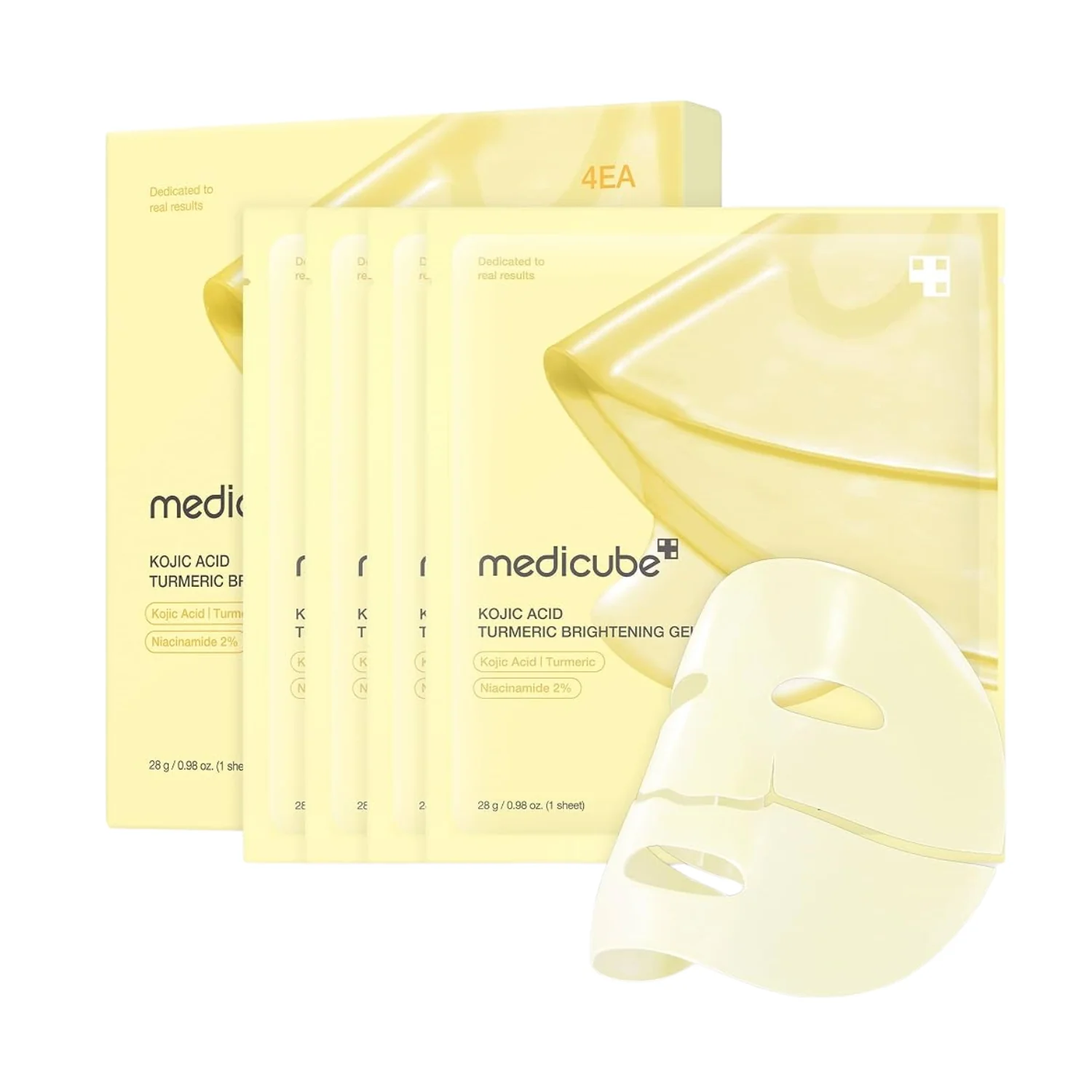 Medicube_KojicAcidTurmericBrighteningGelMask_4Pack Medicube - Kojic Acid Turmeric Brightening Gel Mask, 1 Box, 4 sheets x 28g - Image 1