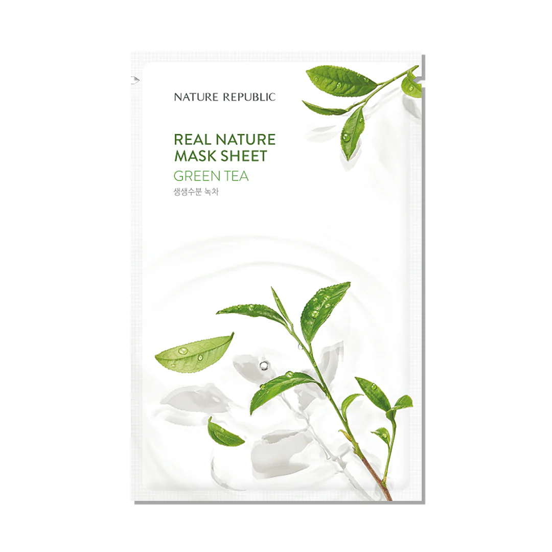 Nature-Republic-Real-Nature-Green-Tea-Sheet-Mask-koreashop-q Nature Republic - Real Nature Sheet Mask, Green Tea, 23ml, 1 piece - Image 1