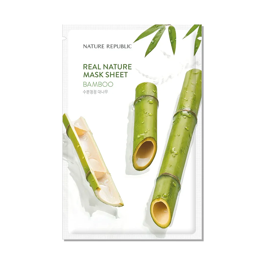 Title_RealNature_Bamboo_01 Nature Republic - Real Nature Sheet Mask, Bamboo, 23ml, 1 piece - Image 1