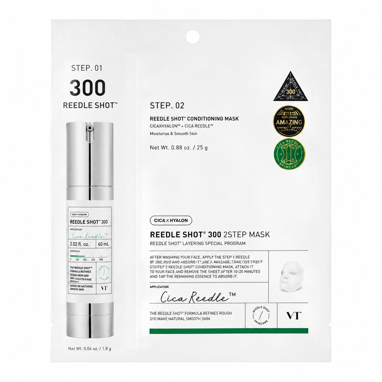 VT-Cosmetics-Reedle-Shot-300-2Step-Mask-5-sheets VT Cosmetics - Reedle Shot 300 2Step Mask, 5 sheets - Image 1