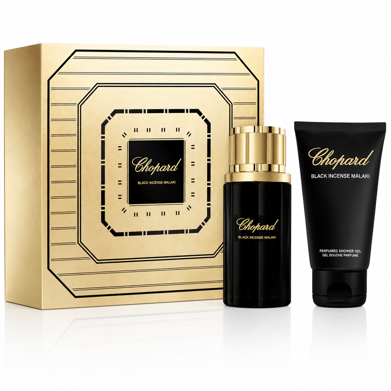 c180432b-3331-49b2-ac3a-2ff0215bfdfe Chopard – Black Incense Malaki Eau De Parfum 80ml + Shower Gel 150ml - Image 1