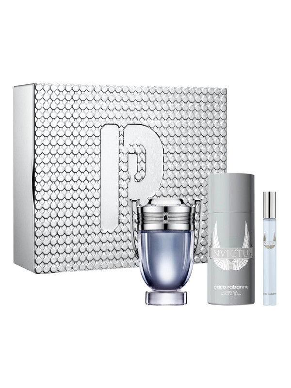 invictus-edt-100-ml-deo-150-ml-edt-10-ml Paco Rabanne – Invictus Eau De Toilette 100ml + Eau De Toilette 10ml + Stick 75ml - Image 1