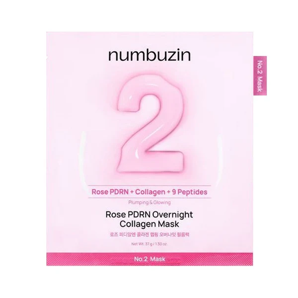 numbuzinNo.2RosePDRNOvernightCollagenMask1_grande Numbuzin - No.2 Rose PDRN Overnight Collagen Mask, 37g, 1 piece - Image 1