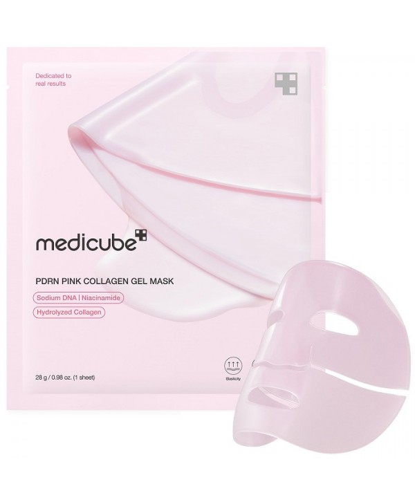 pdrn-pink-colagen-mask-600x726-1 Medicube - PDRN Pink Collagen Gel Mask - 28g, 1 mask piece - Image 1
